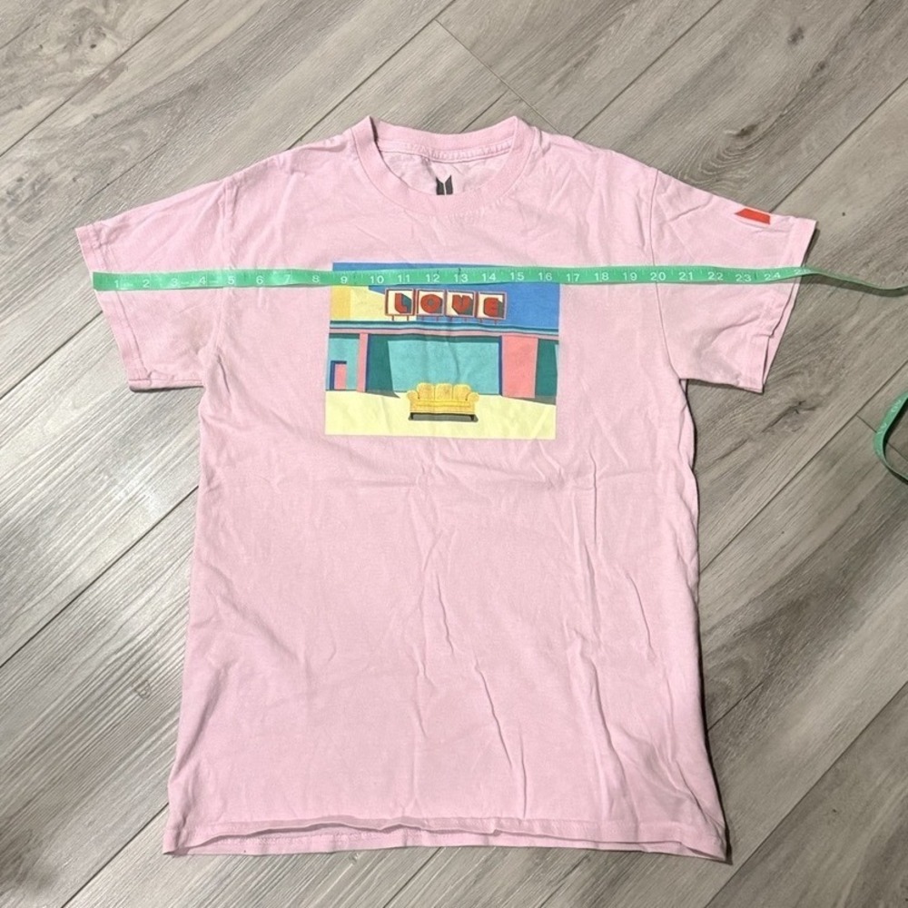 BTS Boy With Luv Graphic T-Shirt Small Pink Excellent K-Pop Music Merch Tee - Picture 4 of 4